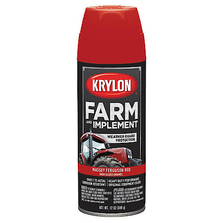 Krylon, Farm & Implement Spray Paint, High Gloss, Massey Ferguson Red, 12-oz