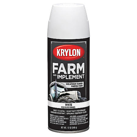 Krylon, Farm & Implement Spray Paint, High Gloss, White, 12-oz