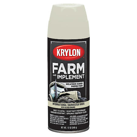 Krylon, Farm & Implement Spray Paint, High Gloss, Intl. Harvester White, 12-oz
