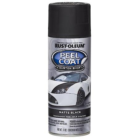 Automotive Peel Coat Matte Black Temporary Peelable Coating Spray, 11 oz.