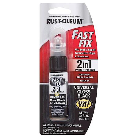 Stops Rust Fast Fix Universal Gloss Black Touch Up Brush/Marker, .5 oz