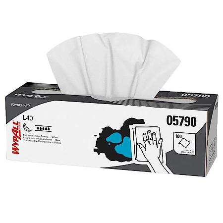 WypAll« L40 Disposable Cleaning and Drying Towels (05790), Limited Use Towels, White