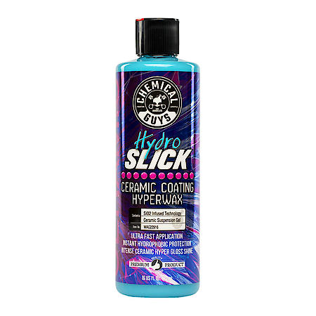 HydroSlick Wax & Polish: Intense Gloss Sio2 Ceramic Coating Hyperwax, 16 oz.