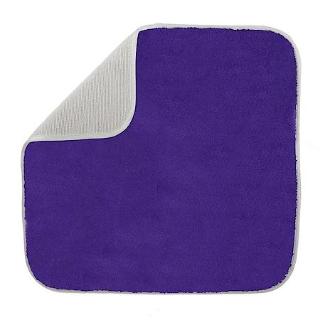 Microfiber Wax & Buff Towel; 16 x 16 inches, Gray/Purple