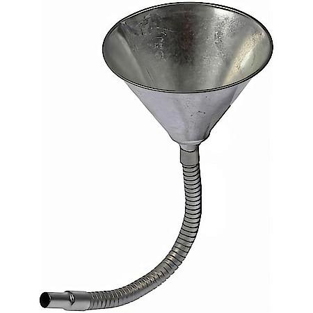 Steel Flexible Neck Funnel, 5-1/2" Diameter, 1/2" ID, No.80 Mesh Screen