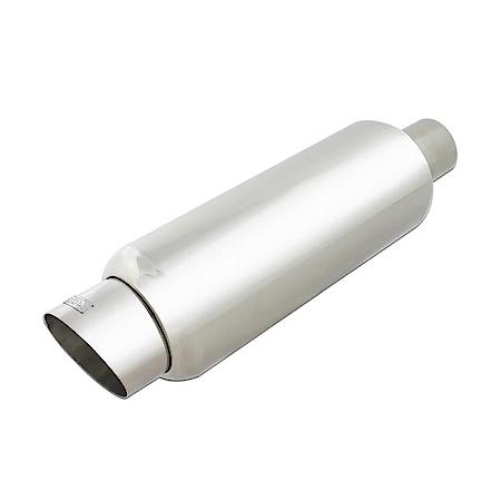 Stainless Steel Resonated Muffler with Slant Cut Tip - Fits 2.5 Inch Inlet