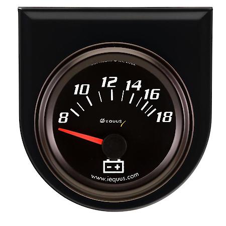 Gauge Console, Voltmeter, 2",  8-18V, 90 Deg. Sweep Elec, Black, 6000 Series