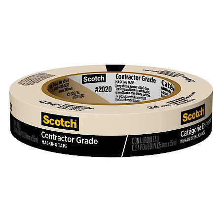 Masking Tape 202024AHD, .94 in x 60.1 yd. 24mm x 55m, 1 Roll Pack