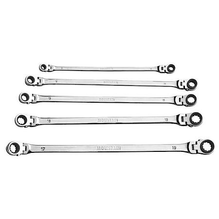 5 Pc Metric Flexible Reversible Ratchet Wrench