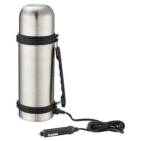 12V Insulated Vacuum Flask with Heater, 1L Stainless Steel