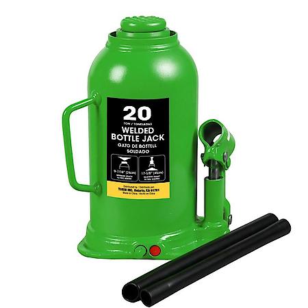 Welded Hydraulic Car Bottle Jack for Auto Repair and House Lift, 20 Ton,Green