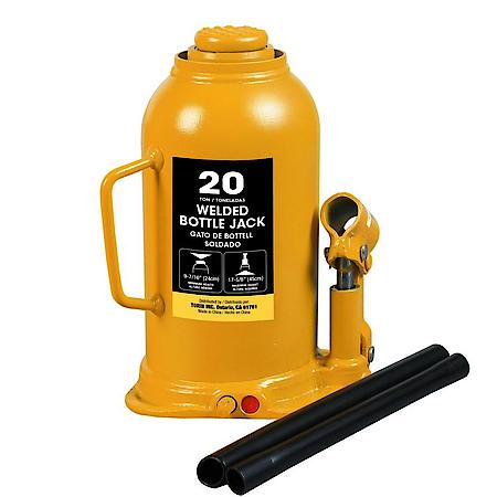 Welded Hydraulic Car Bottle Jack for Auto Repair and House Lift, 20 Ton,Orange