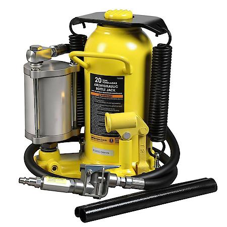 Welded Pneumatic Air Hydraulic Car Bottle Jack with Aluminum Alloy Pump Yellow