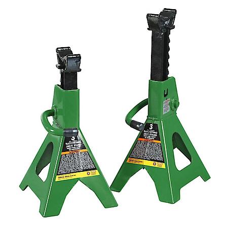 3T (6,600LB) Jack Stands, with Adj Lock Car Jack Stand, Green, 2 Pk