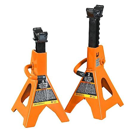3T (6,600LB) Jack Stands, with Adj Lock Car Jack Stand, Orange, 2 Pk