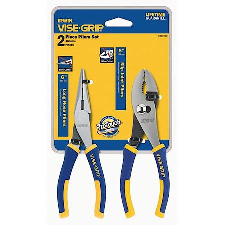 2Pc Propliers Set 6In Slip Joint Long Nose