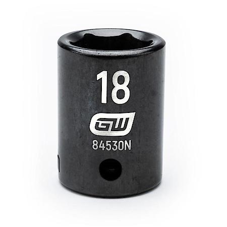 1/2" Drive 6 Point Standard Impact Metric Socket 18mm