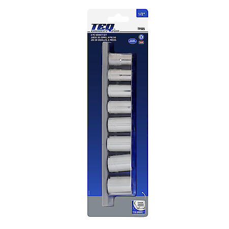 Socket Set, SAE, 1/2" Drive, 8PC