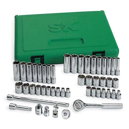 48Pc 1/4 Dr 6Pt Fr/Mt Socket Set W/Added Pieces