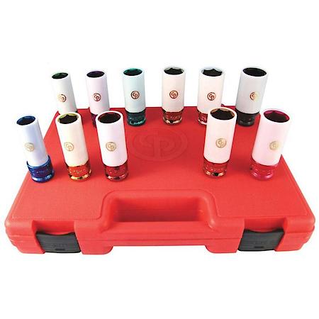 11 Piece 1/2" Drive Metric and SAE Wheel Nut Protector Impact Socket Set