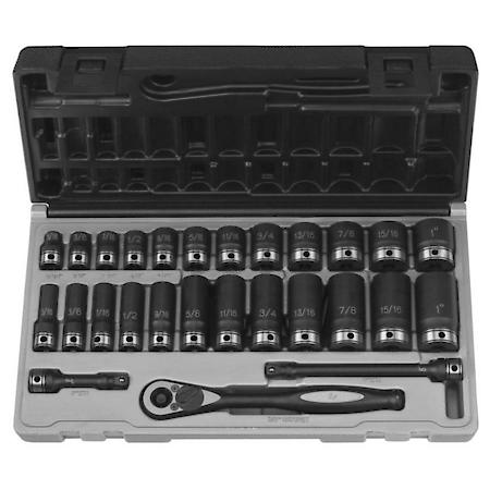 3/8 Dr. 27Pc Fract. Std Deep Duo-Socket Set,  6