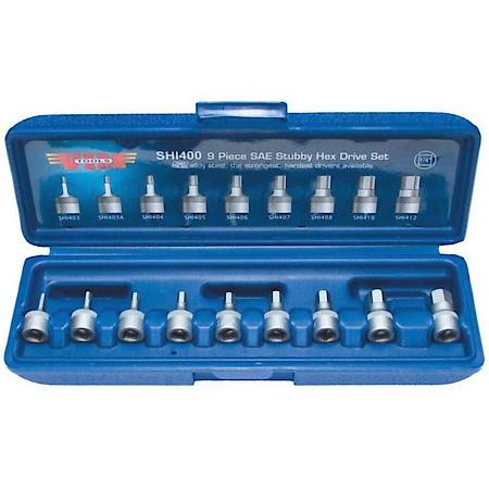 Stubby Hex Bit Set Sae 9Pc 1/4 Dr.