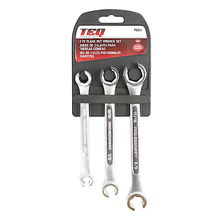 3 pc Flare Nut Wrench Set