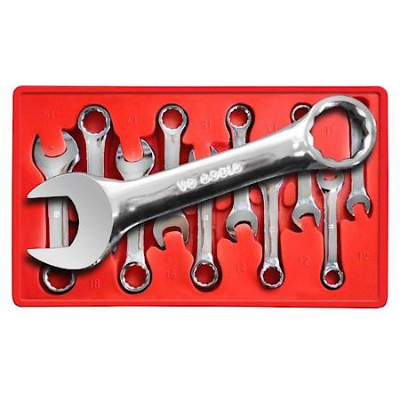 10 Piece Metric Stubby Combination Wrench Set 10mm to 19mm