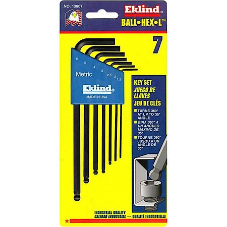 7 Piece Metric Long Ball End Hex-L Hex Key Set