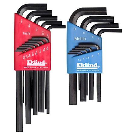 22 Piece Combination Short and Long Hex-L Hex Key Sets