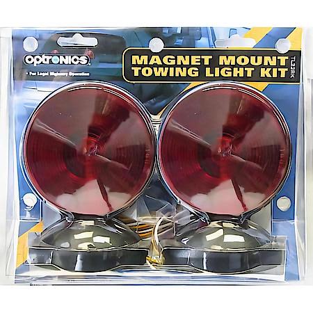 Round, Red, Towing Light Kit, Magnet Mount, Hard Wired Connection