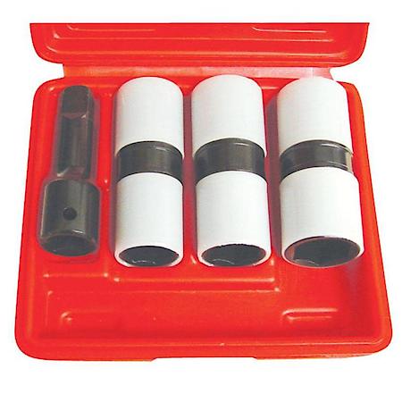 4 Piece 1/2" Drive Thin Wall Flip Imact Socket Set with Protetive Sleeve