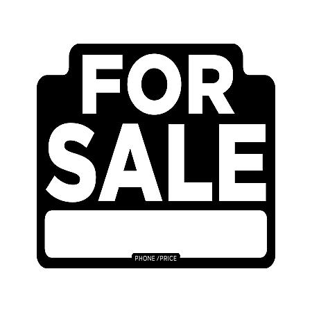 High Contrast Black And White For Sale Sign - Plastic