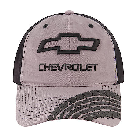 Black Chevy Bow Tie Baseball Hat: Buckle Adjustable, Curved Brim, Cotton/Poly Blend