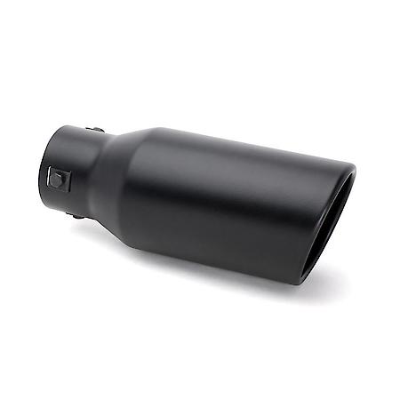 Black Stainless Steel Exhaust Tip: Universal, 2.25" ID x 3.75" OD x 9" L