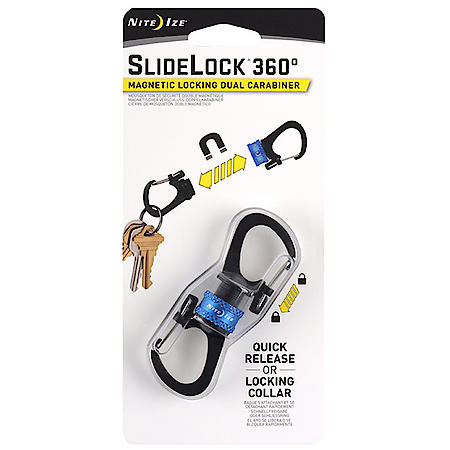 SlideLock 360 Degree Magnetic Locking Dual Carabiner