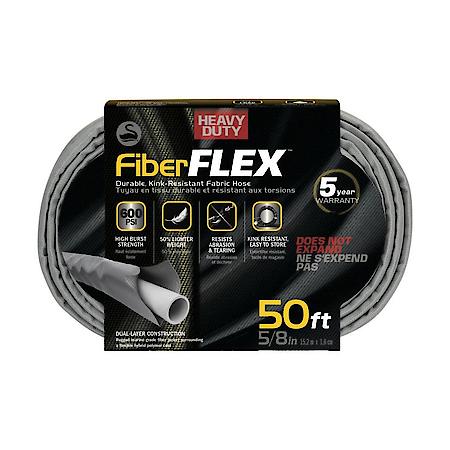 FiberFlex All-Purpose Fabric Hose, 5/8 in. x 50 ft., Grey