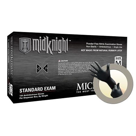 Midknight Black Pf Nitrile Exam Gloves Medium
