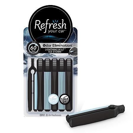 Refresh Your Car 6pk Vent Stick Midnight Black/Ice Storm