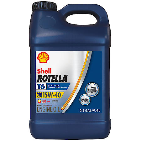 T6 15W-40 Full Synthetic Diesel Engine Oil, Protects Against Wear, 2.5 Gallon