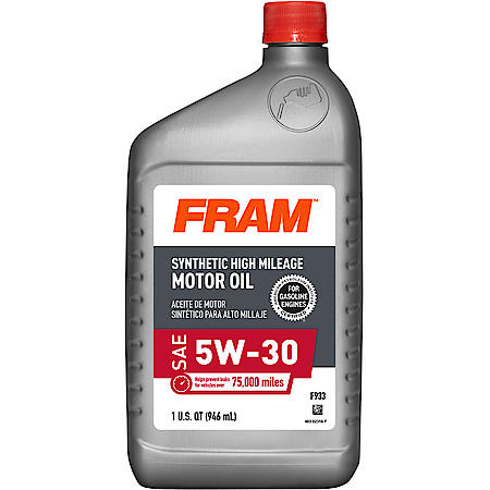 Full Synthetic High Mileage 5W-30 Motor Oil, Reduces Oil Consumption, 1 Quart