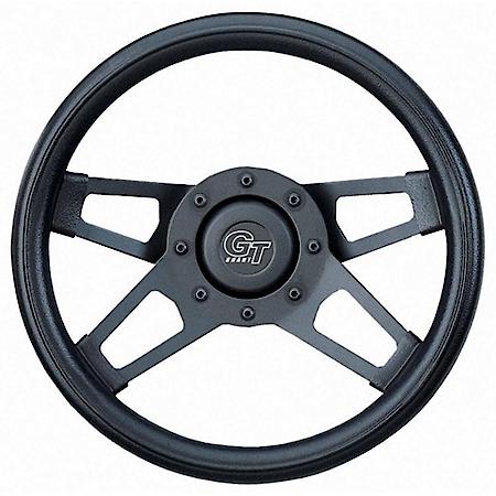 13.5"Dia, 4 Matte Black Powder Coated Steel Dual-Plane Spokes, 8 Bolt