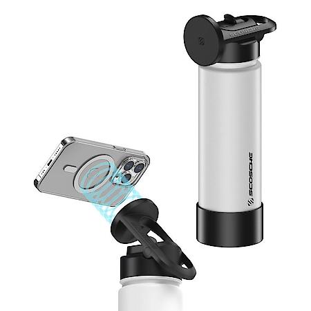22 oz. Insulated Water Bottle with Built-In MagSafe Compatible Phone Mount White