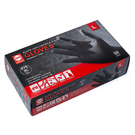 Blended Disposable Gloves: Nitrile & Vinyl Latex & Powder Free Gloves, Large, 100 Count