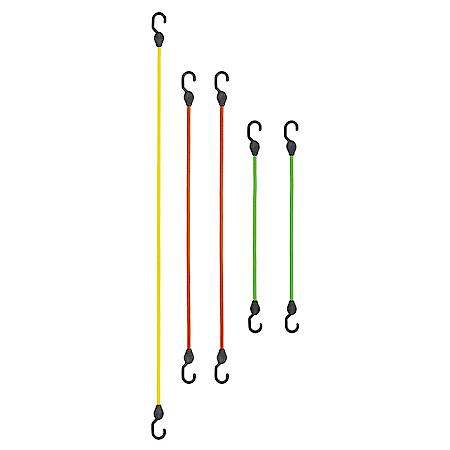 5 pc Super Strong Bungee Assortment