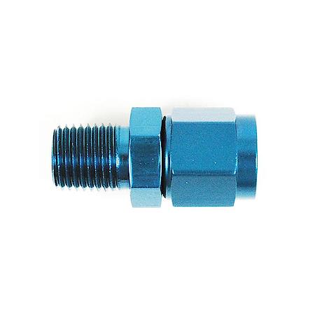 Straight, -6An X 3/8 Inch Nptf, Anodized, Blue