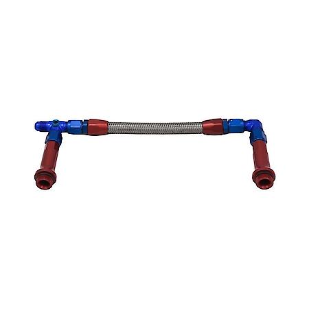 -6An X 3/8"Npt Port, Anodized, Red/ Blue, Ss Braided Hose