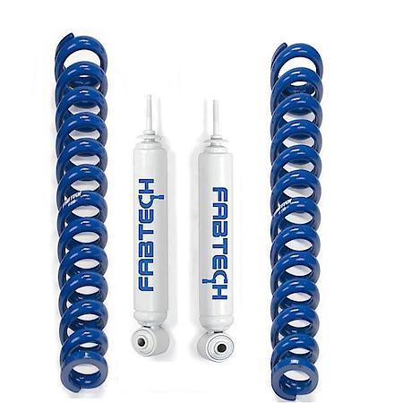 Ride Height Adjustable To 2.5"Lift, White Shock Body/Blue Spring, Set Of 2