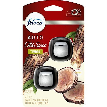 Febreze Auto Vent Clip Freshener - Old Spice Timber 2ct.