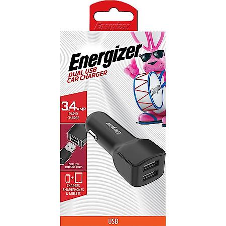 Dual USB-A Car Charger: 3.4 Amp Rapid Charge, Dual USB-A Charging Ports